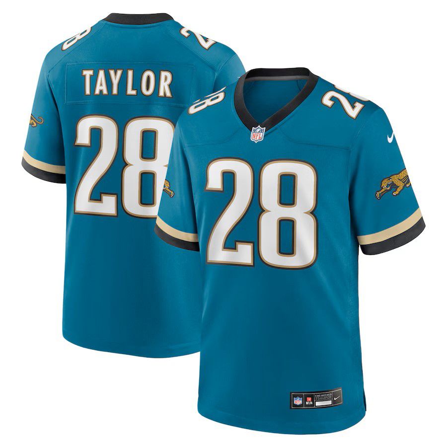 Men Jacksonville Jaguars #28 Fred Taylor Green Nike Throwback Retired Player Game NFL Jersey->customized nfl jersey->Custom Jersey